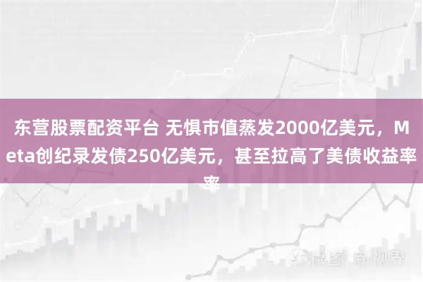 东营股票配资平台 无惧市值蒸发2000亿美元，Meta创纪录发债250亿美元，甚至拉高了美债收益率